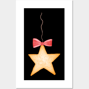 Gold star watercolor Posters and Art